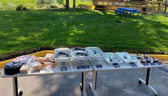 BBQ catering set up at a park from Brothers BBQ Colorado