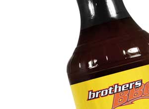 close up of Brothers bbq sauce bottle Brothers BBQ Colorado